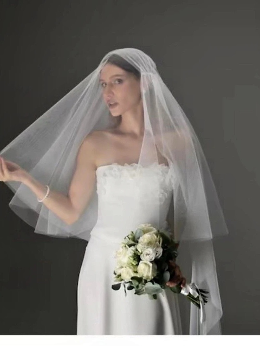 New TatianaBride 43+30 Inch Two Layer Wedding Veil, Cathedral & Fingertip Bridal